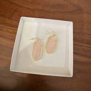 Kendra Scott Gold and Pink Elle Pendant Earrings
